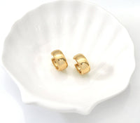 Gold Thick Hoop Earrings, Sku#CP47