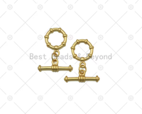 1 Set Round Ring With Bar Toggle Clasp,Necklace Bracelet Matt Gold Toggle Clasp, Sku#Y602