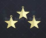 Half Brushed Half Shinny  Star Charm/Pendant, Star Shape Charm, Gold Star Pendant, Gold plated charm, 15mm, Sku#Y327