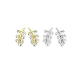 Clear CZ Gold Branch Earrings, Sku#LK829