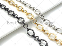 High Quality Hand Made Oval donut Ring Chain, 18K Real Gold Plated Chain, Wholesale bulk Chain, 9x13mm,sku#M304