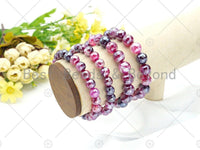 Mystic Hot Pink Banded Agate Stretchy Bracelet