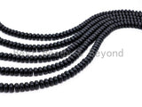 Quality Matte Smooth Black Onyx Rondelle Beads, 3x6mm/4x6/5x8mm/6x10mm Wholesale Gemstones Beads, Rondelle Beads,15.5" Full Strand, SKU#Q35