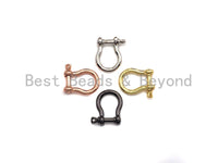 U Shape Lock Clasp, CZ Pave Clasp, Silver/Black/Rose Gold/Gold Carabiner Clasp, 15x19mm, sku#H218