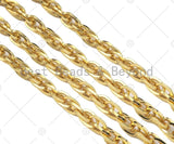 New Style High Quality 18K Gold Filled Chunky Wheat Chain by yard, 9x13mm, Chunky Rope chain, Fancy Chunky chain, wholesale Chain, sku#E535