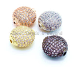 CZ Micro Pave Flat Oval Spacer Beads,sku#G15