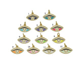 Colorful CZ Enamel Evil Eye Pendant, Sku#F1468