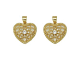 CZ Filigree Heart Charm, Sku#LK606