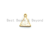 100% Natural White Color Shell Triangle Charm in Gold/Silver, White Shell Pearl Charm/Pendant, Shell Beads, 11x12mm,SKU#Z307