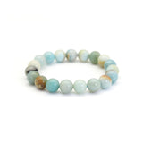 Genuine Amazonite Round Smooth Stretchy Bracelet, 8mm/10mm, Sku#EF368