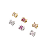 CZ Tube Gold Silver Spacer beads, Sku#B354