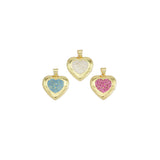 Gold Colorful CZ Heart Shape Charm, Sku#A165