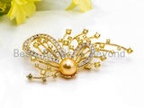 CZ Micro Pave Butterfly Star Brooch Pin,Sku#P25