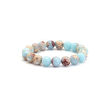 Natural Amazonite Round Smooth Stretchy Bracelet, 8mm/10mm, Sku#EF369