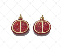 Enamel Pomegranate Charm,Sku#Y576