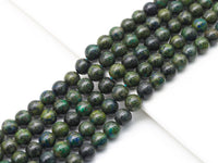 Genuine Green Blue Chrysocolla Round Smooth Beads, Sku#U1393