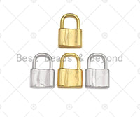 18k Shiny Gold Padlock Charms, Dainty Lock Charms, Padlock Pendant, Gold Charm, Gold Pendant, Padlock Necklace Charms, 10x15mm, Sku#LK06