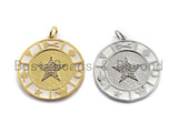 NEW DESIGN Pave CZ Enamel Coin Charms,White Enamel Pendant,Enamel Coin Pendant, Oil Drop jewelry Findings,25x27mm,sku#Z397