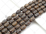 NEW STYLE Natural Tibetan Agate, Barrel Shape 10x14mm, 14" Full Strand, Natural Agate, DZI AgateSku#U968