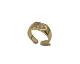 Gold Filled Brass Signet Evil Eye Ring