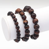 Red Tiger Eye Round Faceted Stretchy Bracelet, Sku#EF395