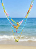 Heart, Flower, Orange Red CZ, Multicolor Gem Spacer charm, Spacer beads , Sku#Y1096