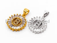 CZ Micro Pave Initial Letter B Charm/Pendent Beads,Cubic Zirconia Pave  Alphabet Beads Pendent, Gold/Silver Finish,16x18mm, sku#Z221