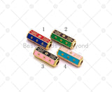 Gold Star Colorful Enamel Hexagon Tube spacer, Y526