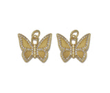 Gold CZ Butterfly Charm, Sku#L700