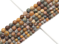 Natural New Ocean Jasper Round Smooth Beads, Sku#U1321