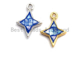 100% Natural Royal Blue Color Shell North Star Pendant Charm, Natural blue shell charm, Jewelry shell Findings, 10x14mm,SKU#Z342