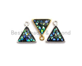 100% Natural Abalone Shell Triangle Shape Pendant/Charm, Abalone Jewelry, Shell Jewelry, Beach Jewelry,  11x12mm,SKU#Z310