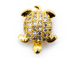 Cute CZ Gold Tortoise  Spacer Beads, Sku#N35