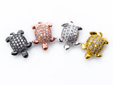 Cute CZ Gold Tortoise  Spacer Beads, Sku#N35