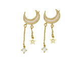 Crescent Moon with Star Charm, Sku#JL92