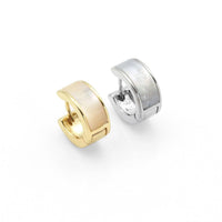 Gold Silver Mother of Pearl Huggie Earrings, Sku#LX216