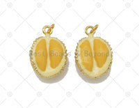 Orange Enamel Durian Charm, Sku#Y567