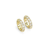 Gold Clear CZ Fixed size Round Band Ring, Sku#LX281