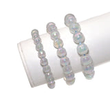 AB Mystic White Agate Faceted Stretchy Bracelet, Sku#EF304