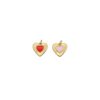 Red Pink Enamel Heart Charm, Sku#Y853