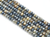 Mystic High Quality Faceted Rondelle Golden Blue Tiger Eye Beads, Sku#UA270