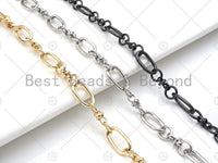 High Quality Oval Round Link Chain , 18K Real Gold Plated Chain, Wholesale bulk Chain, 8x14mm, sku#M324