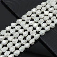 White MOP Pear Shape Beads, 13x17mm, Sku#T161