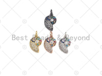 Small Colorful CZ Micro Pave Sea Snail Shaped Pendant/Charm, Beach Pendant Charm, 10x15mm,sku#Y253