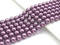 Natural Mother of Pearl Purple Round Smooth beads, 6mm/8mm/10mm/12mm MOP Beads, 15.5inch strand, SKU#T147