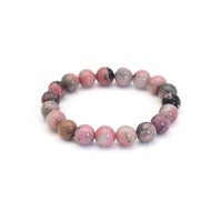 Genuine Rhodochrosite Round Smooth Stretchy Bracelet, 8mm/10mm, Sku#EF370