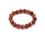 Natural Orange Red Banded Agate Stretch Bracelet, EF14