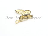 Large CZ Micro Pave Butterfly Pendant, sku#F557