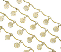 Gold Cute Smiley Face Chain By Yard, sku#LS26