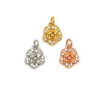 CZ Rose Flower Charm, Sku#Y625